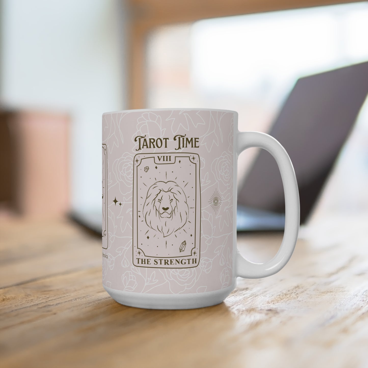 Tarot Time | Strength Justice Temperance Cards | 15 oz Mug