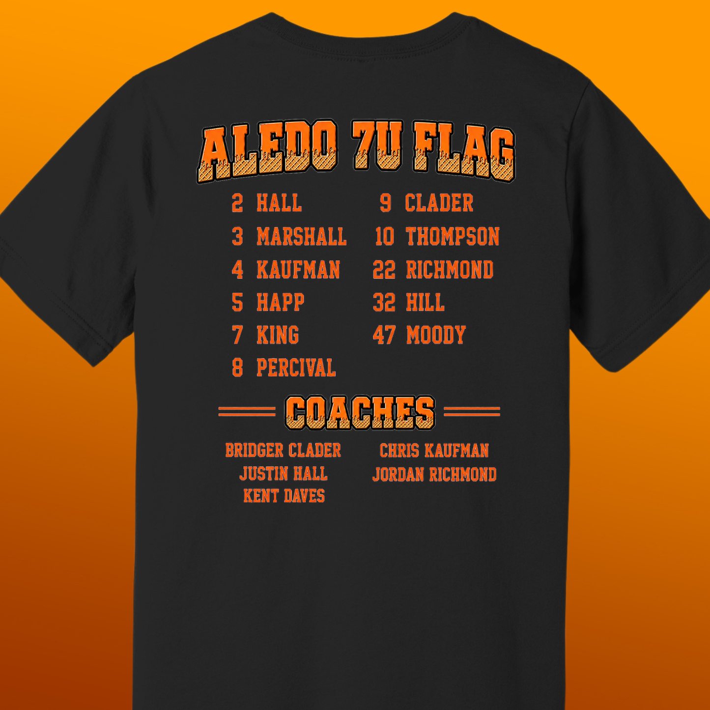 Bella Canvas Aledo 7U Flag Football Team Roster Tee