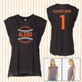Allstars 8U Orange Mom Flowy Rolled Cuff Muscle Tee
