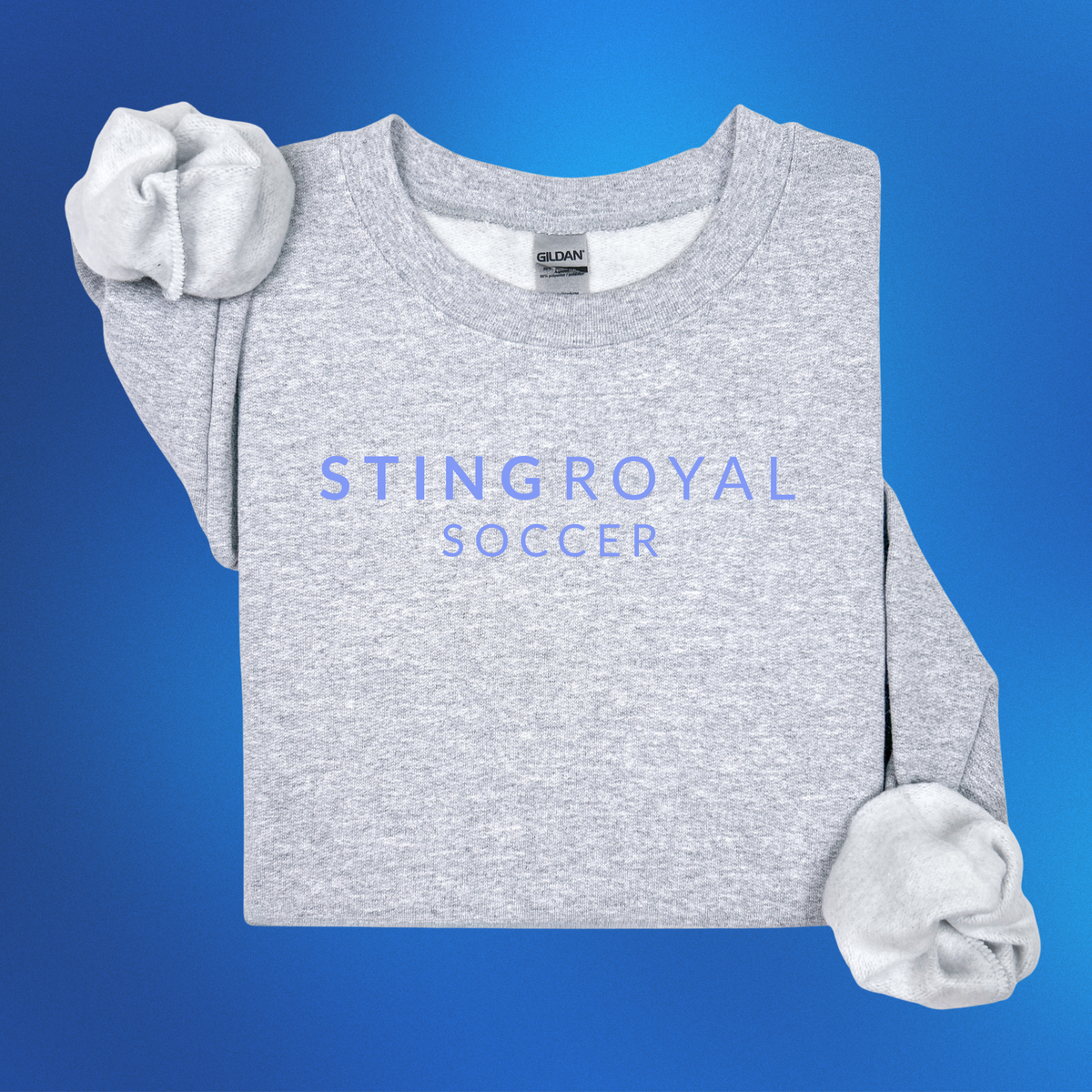 Heather Gray Sting Royal Soccer Sweatshirt