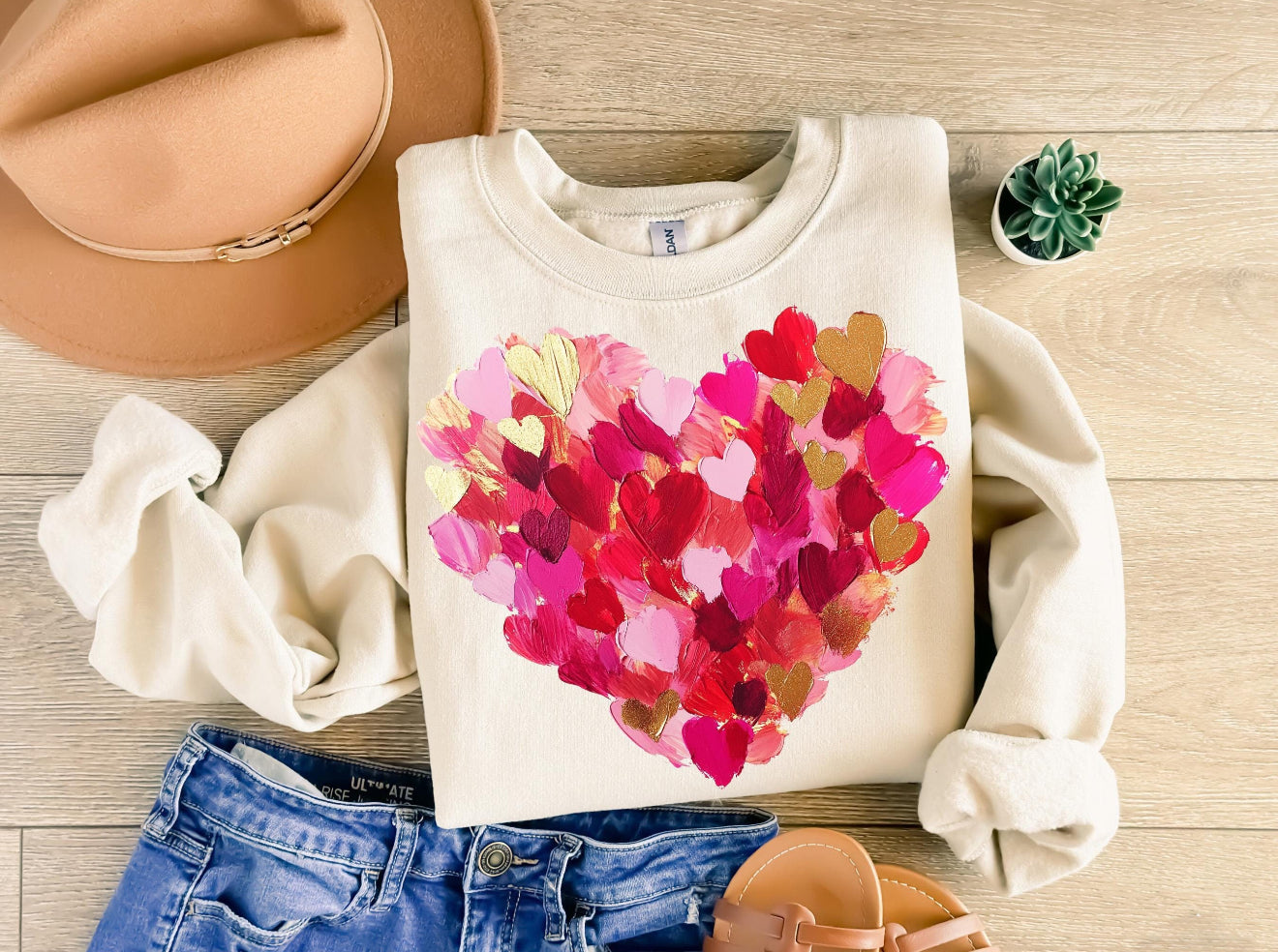 Painted Hearts Print Shirt