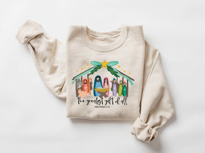 Greatest Gift of All Nativity Design Coquette Shirt