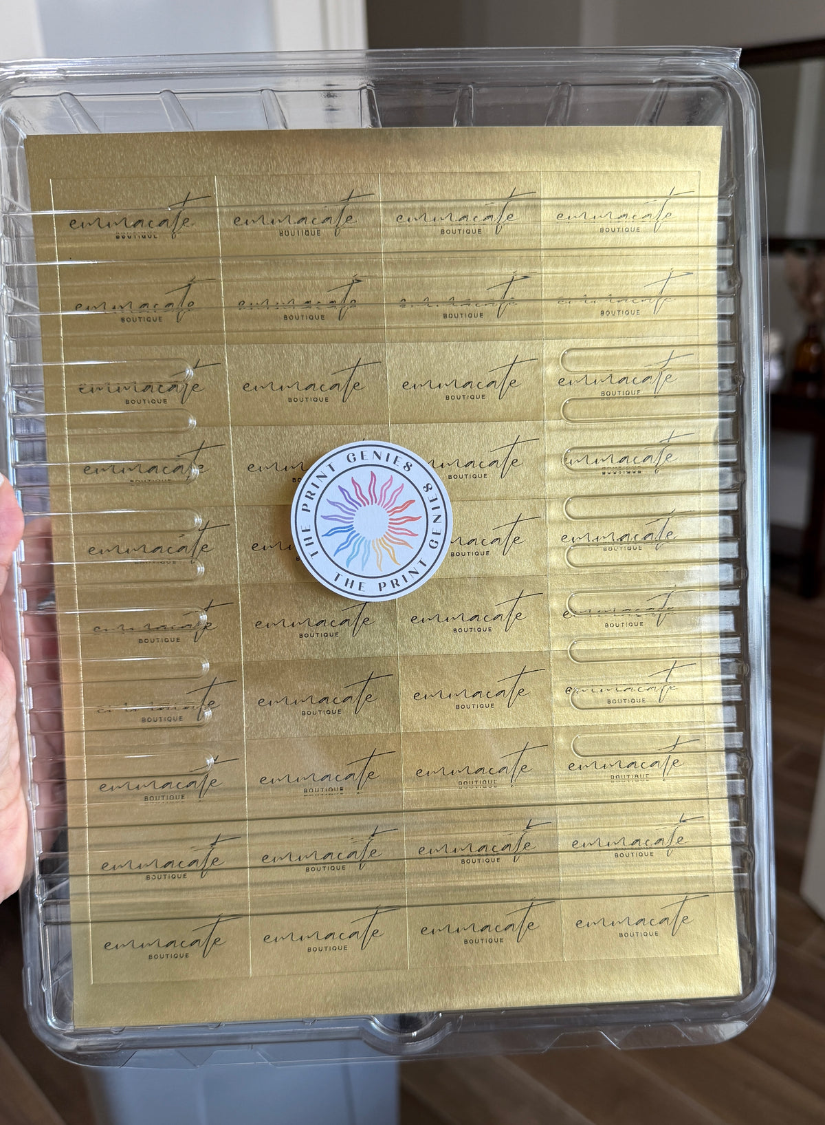 Custom Gold Foil Rectangle Sticker Labels 3" x 1.5"