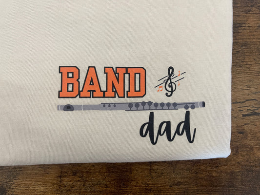 Custom Band Dad/Mom Shirt with Instrument & Name