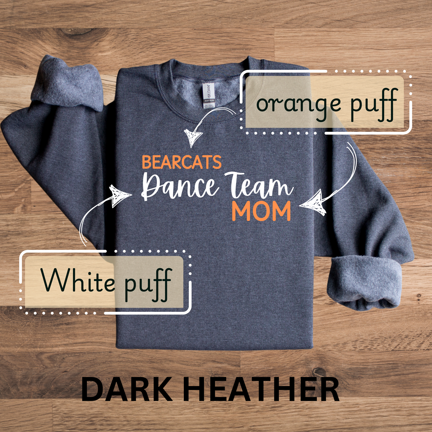 Bearcats Dance Team Mom Signature Puff Design Shirt