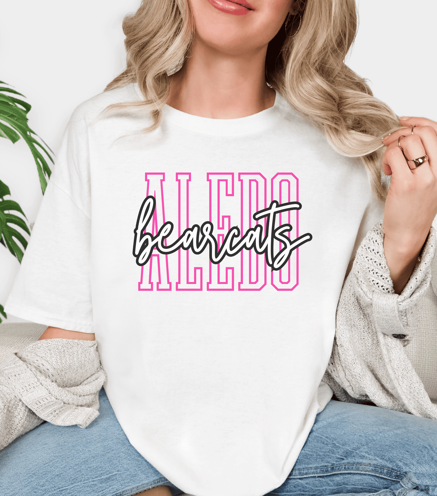 PINK OUT! Tall Skinny Aledo Bearcats Tee