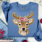 Boho Bloom Reindeer Faux Yarn Tee