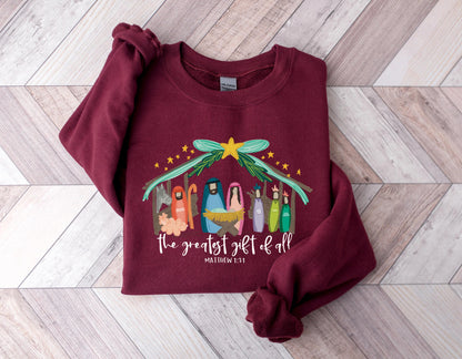 Greatest Gift of All Nativity Design Coquette Shirt