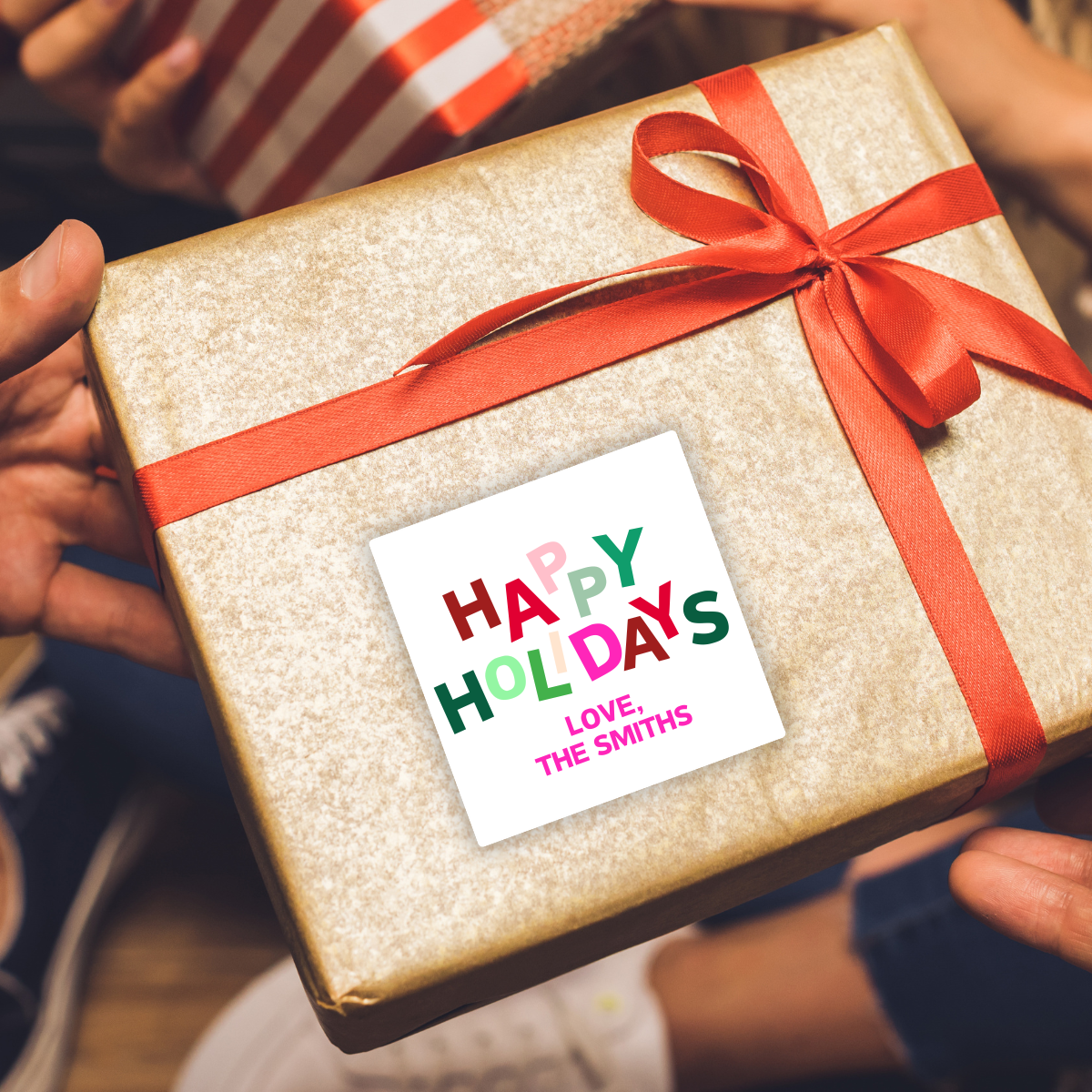 Fun Happy Holiday Personalized Gift Stickers
