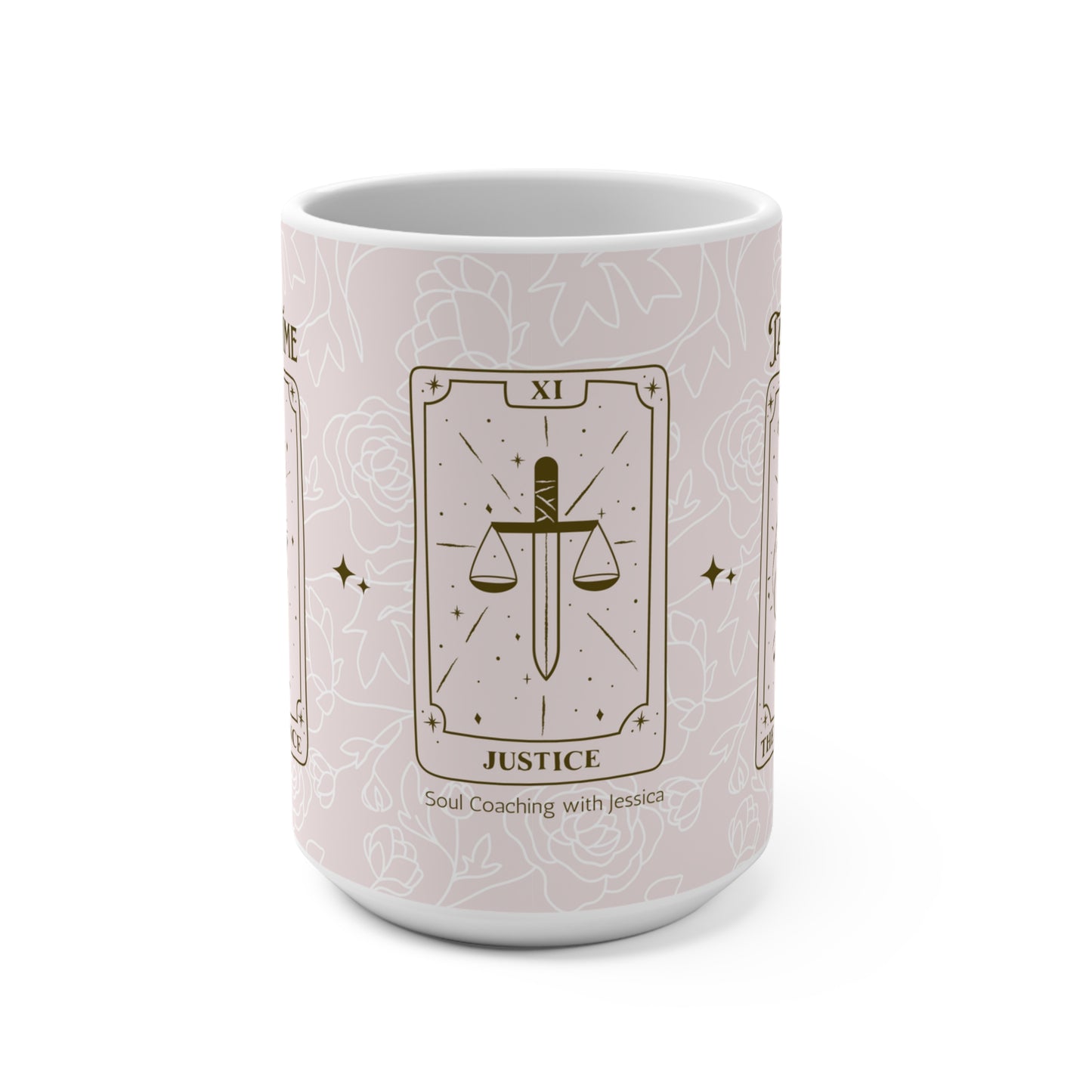 Tarot Time | Strength Justice Temperance Cards | 15 oz Mug
