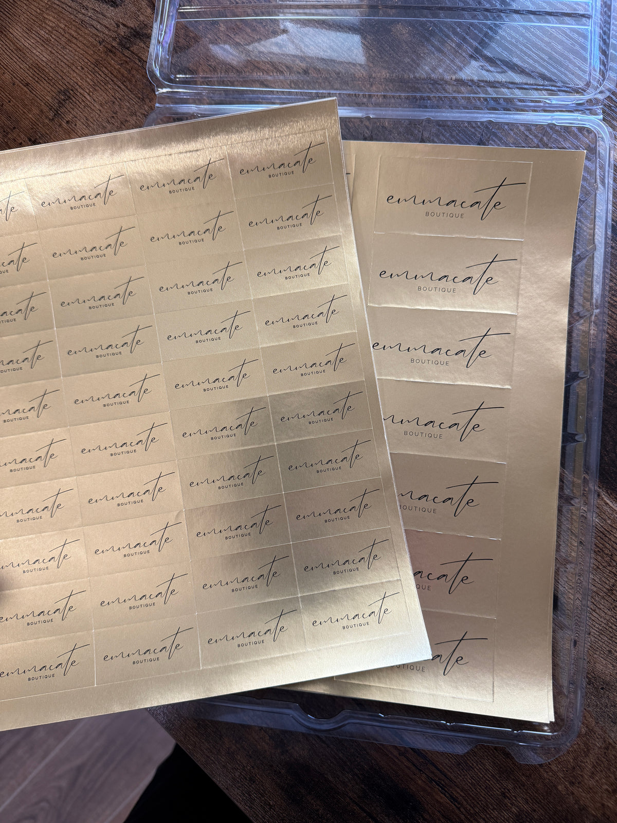 Custom Gold Foil Rectangle Sticker Labels 3" x 1.5"