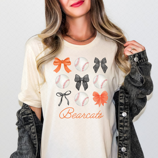 Bearcat Baseball Bow Babe Tee