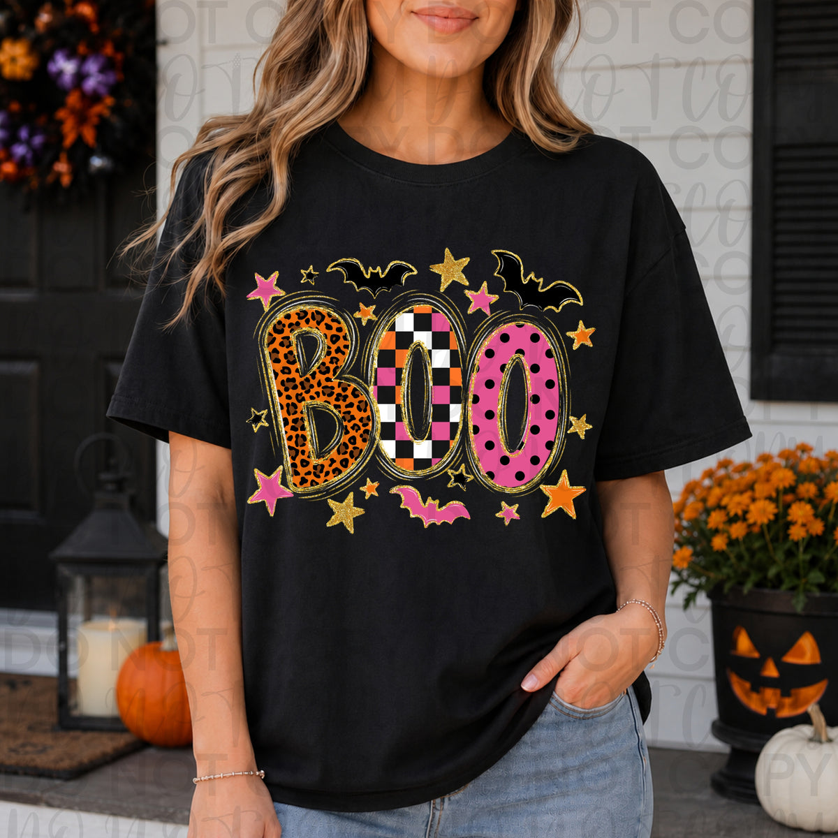 Boo Fun Patterns Halloween Tee