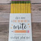 Set of 12 Laser Engraved Custom Name, Grammar, or Positive Affirmation Pencils