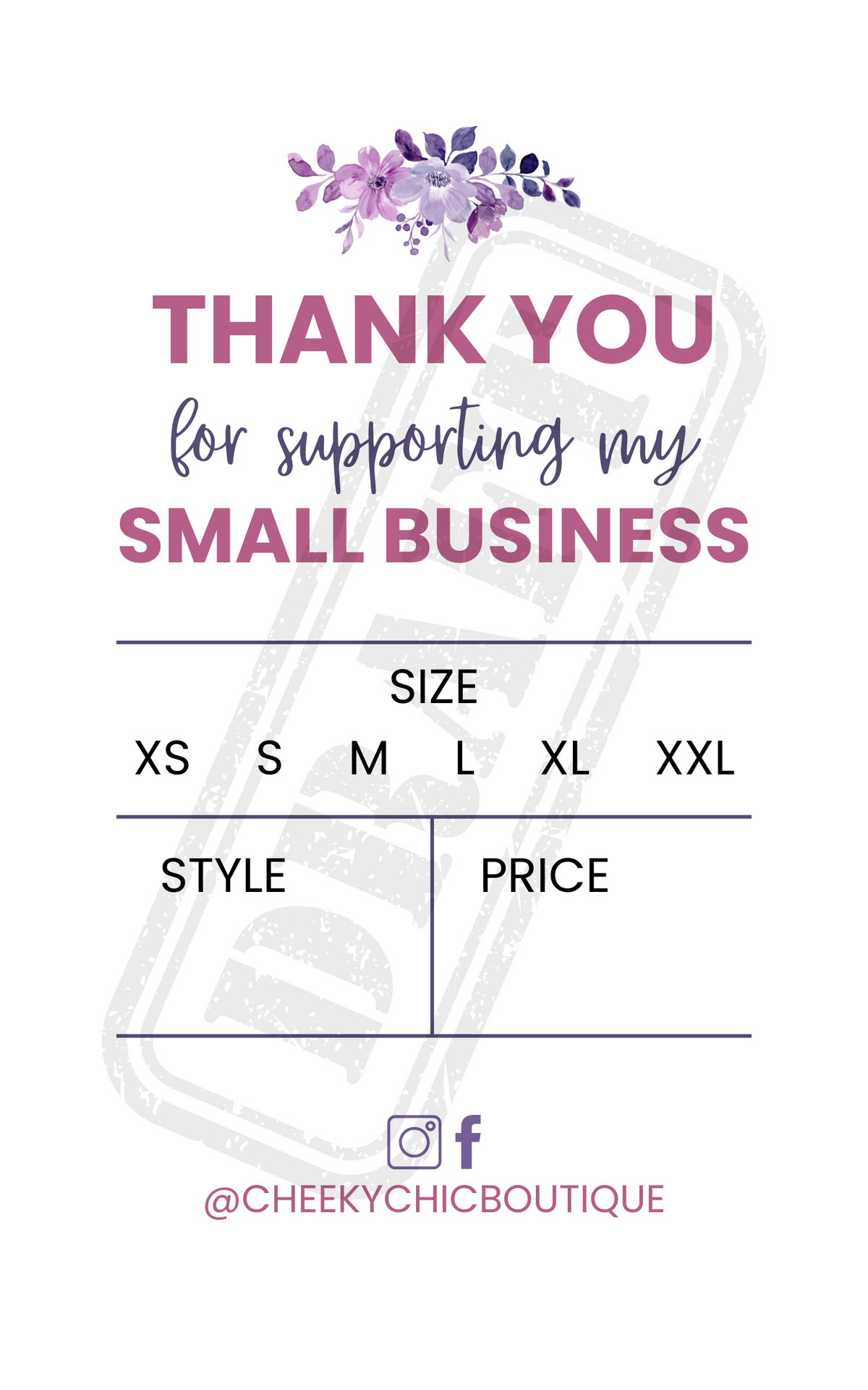 Custom Designed Boutique | Store Hang Tags