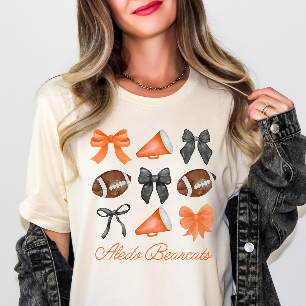 Bearcat Football Cheer Bow Babe Tee