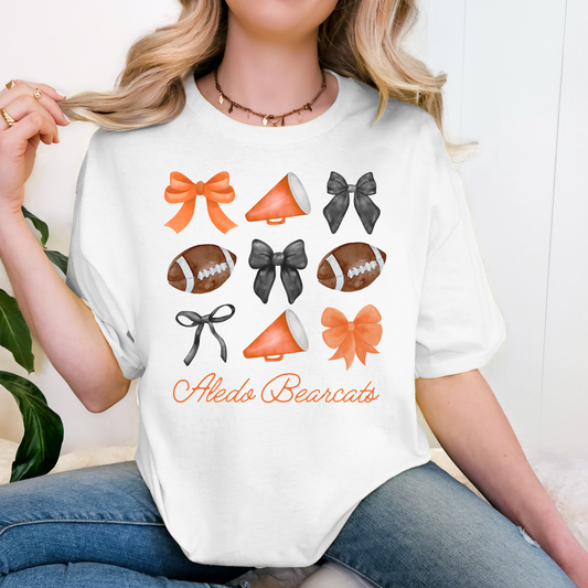Bearcat Football Cheer Bow Babe Tee