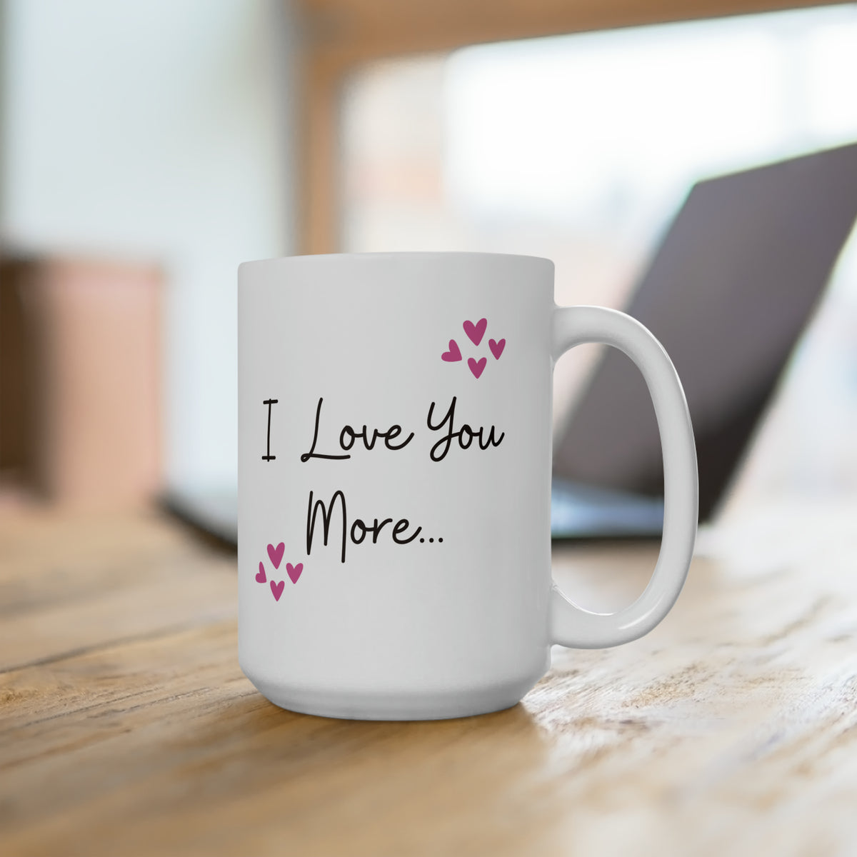 I love you More Personalized Photo + Names Large Mug 15oz