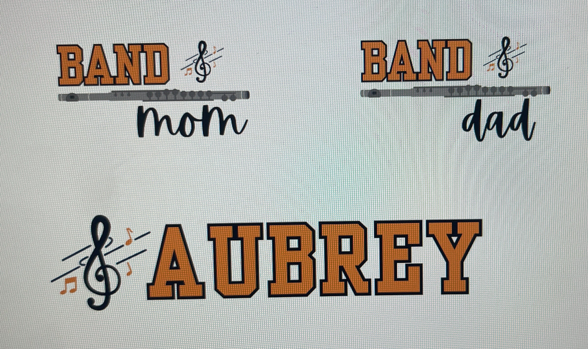 Custom Band Dad/Mom Shirt with Instrument & Name