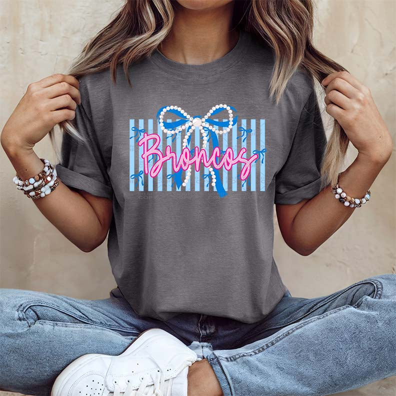 Custom Mascot Bows & Pearls Tee
