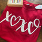 White 3D Puff Valentine's Day Design Shirt | XOXO Design