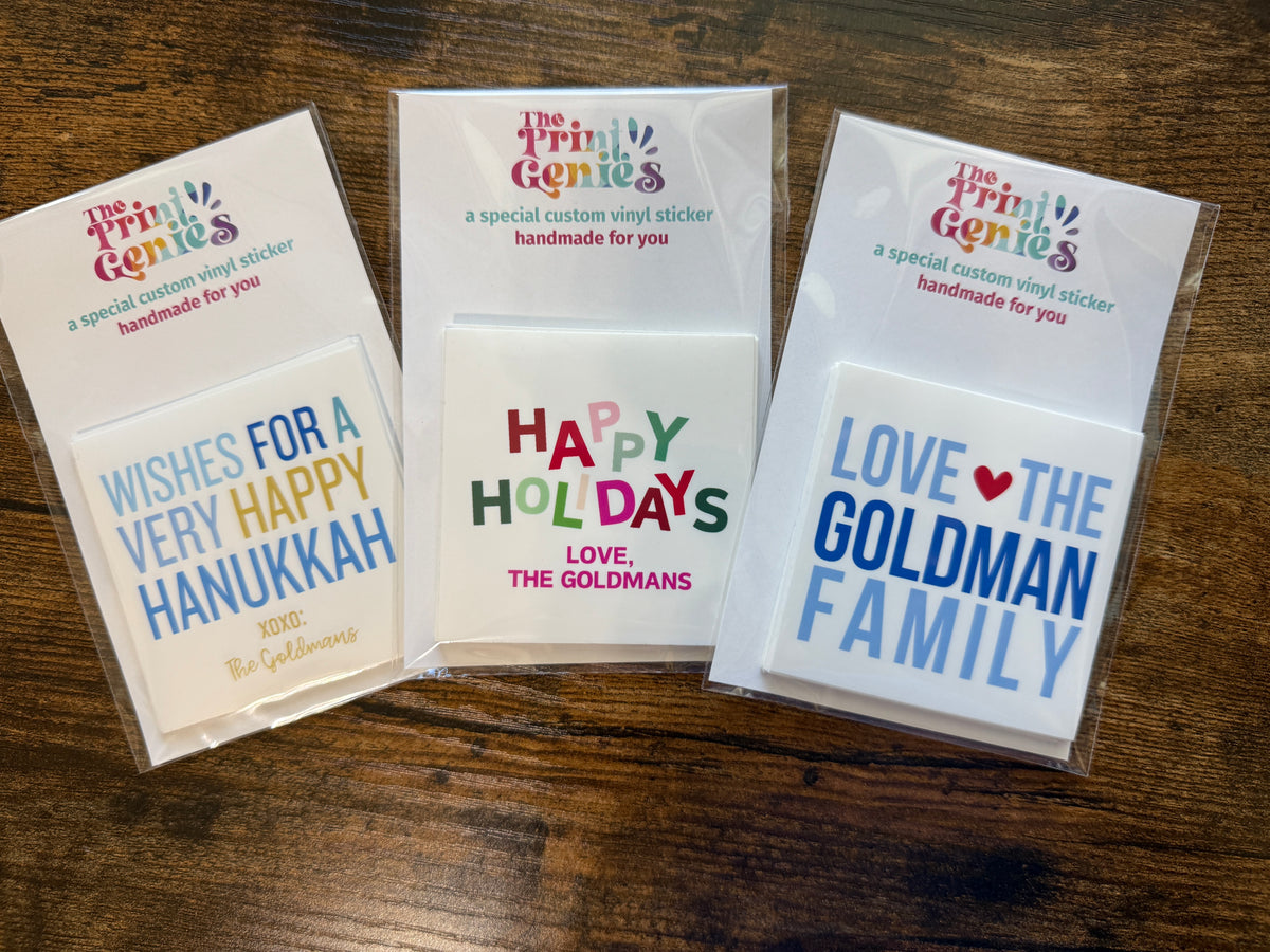 Christmas Holiday Hanukkah Custom Gift Tag Stickers