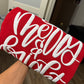 Red Crewneck Sweatshirt with 3D Puff Vinyl Merry & Bright Design - Hoodie, Christmas, Holiday Shirt