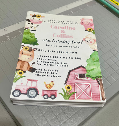 Custom 5x7 Full Color Printed Party Invitations - Premium Quality