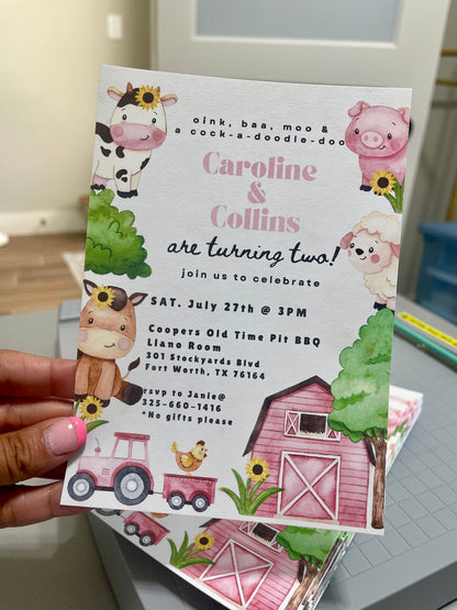 Custom 5x7 Full Color Printed Party Invitations - Premium Quality