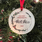 first christmas as mr and mrs ornament in green and red holly wreath