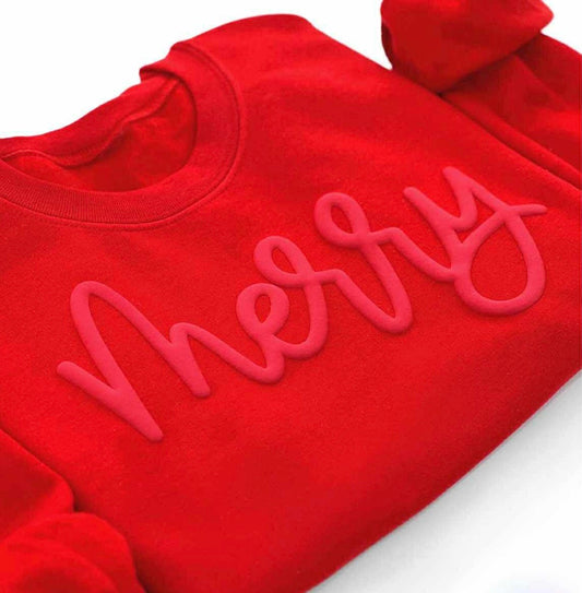 Handwritten Cursive Merry Sweatshirt
