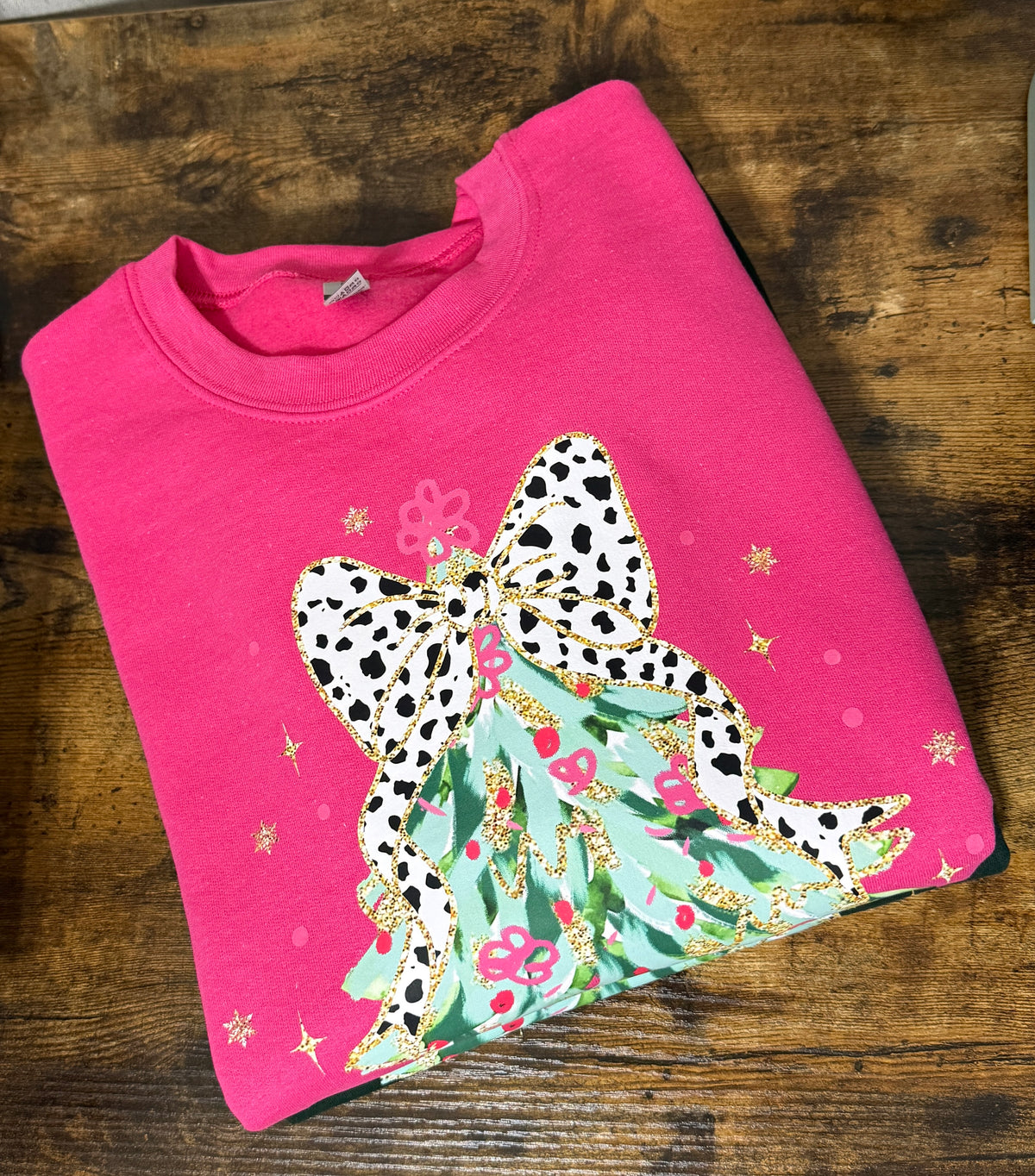 Dalmation Bow Christmas Tree T-Shirt or Sweatshirt
