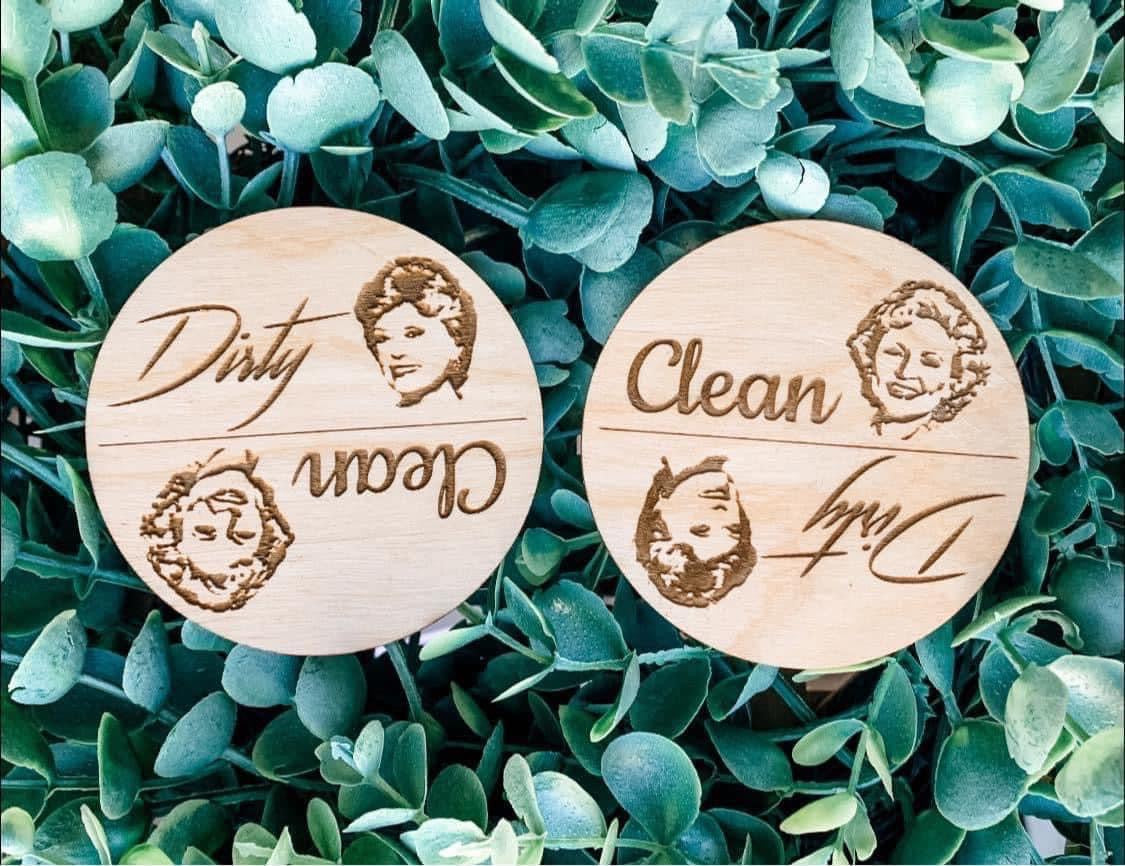 Golden Girls Clean & Dirty Dishwasher Magnet - Rose & Blanche Edition
