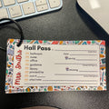 Personalized Printed Hall Passes School Supply Design for Teachers