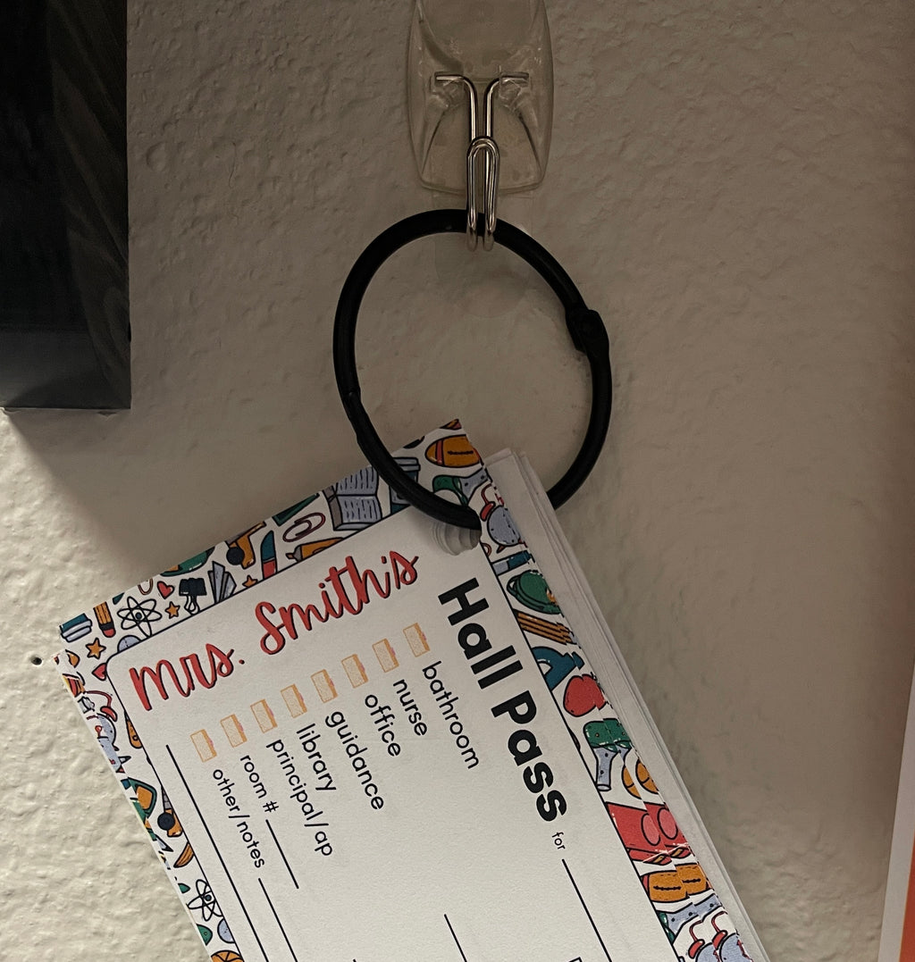 Personalized Printed Hall Passes School Supply Design for Teachers
