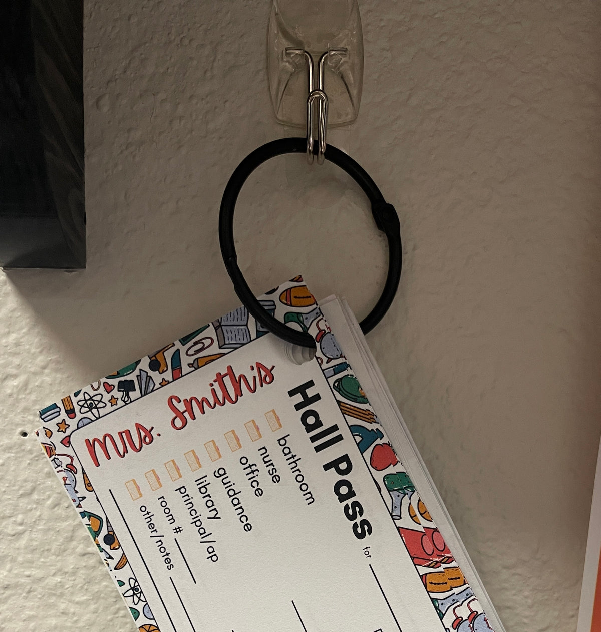 Personalized Printed Hall Passes School Supply Design for Teachers