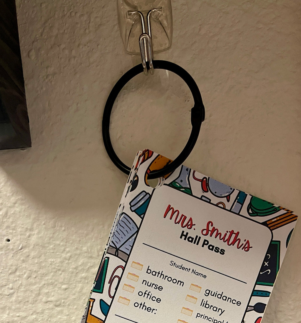 Personalized Printed Hall Passes School Supply Design for Teachers