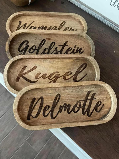 Personalized Engraved Wood Name Trays