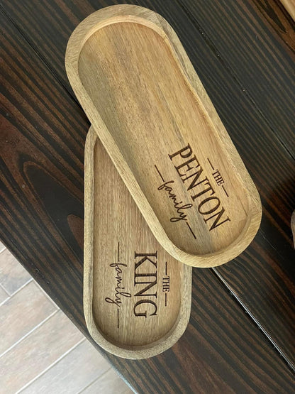 Personalized Engraved Wood Name Trays