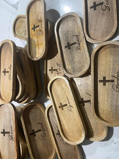 Personalized Engraved Wood Name Trays
