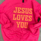 Jesus Loves You Puff Print Crewneck Sweatshirt