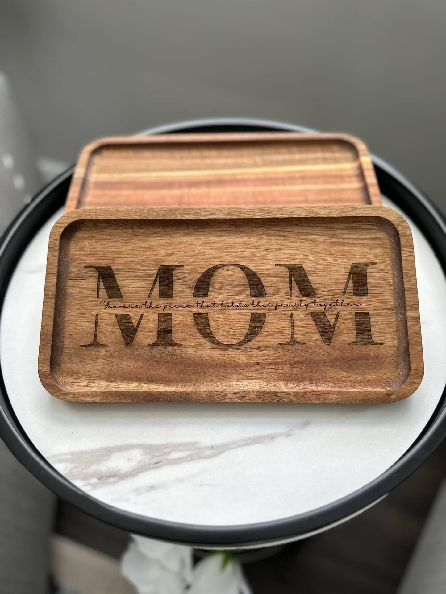 Personalized Solid Wood Entry Tray