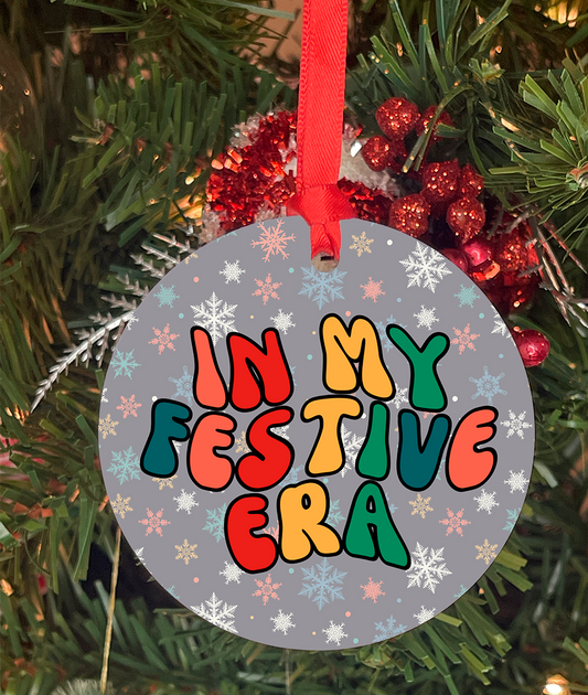 In my Festive Era Round Ornaments | Acrylic Aluminum Options