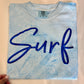 Surf Script Puff Tee – Metallic Blue on Comfort Colors