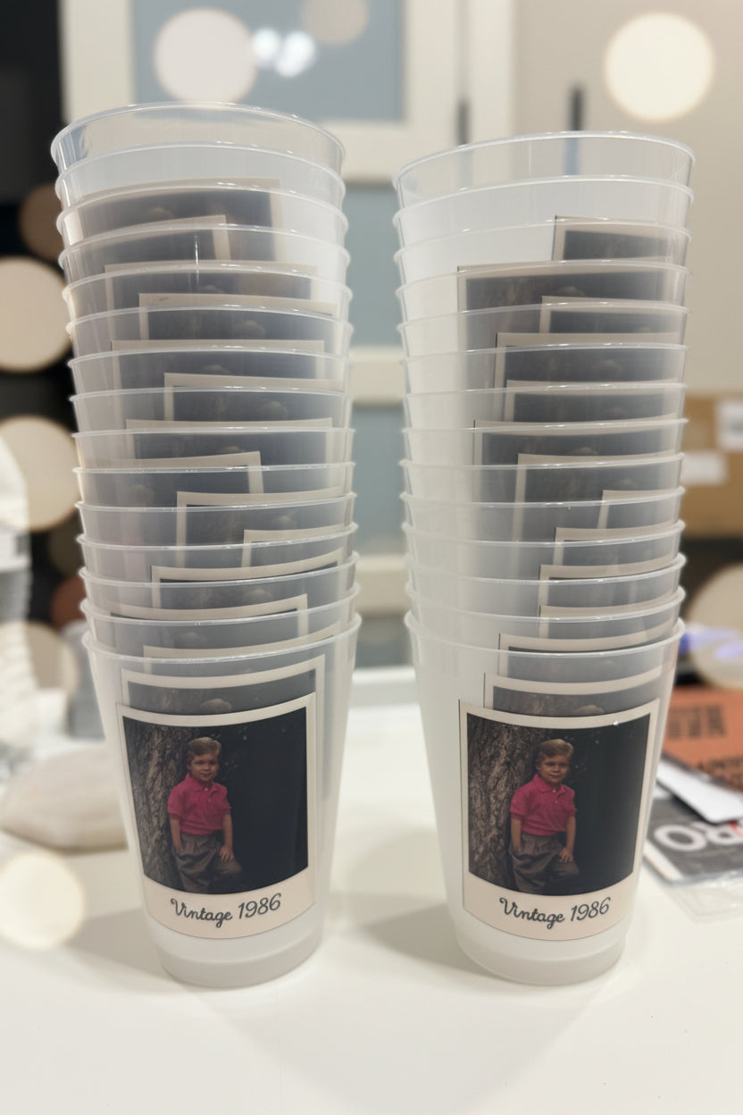 Personalized Frosted Party Cups – 16 oz Reusable Cups