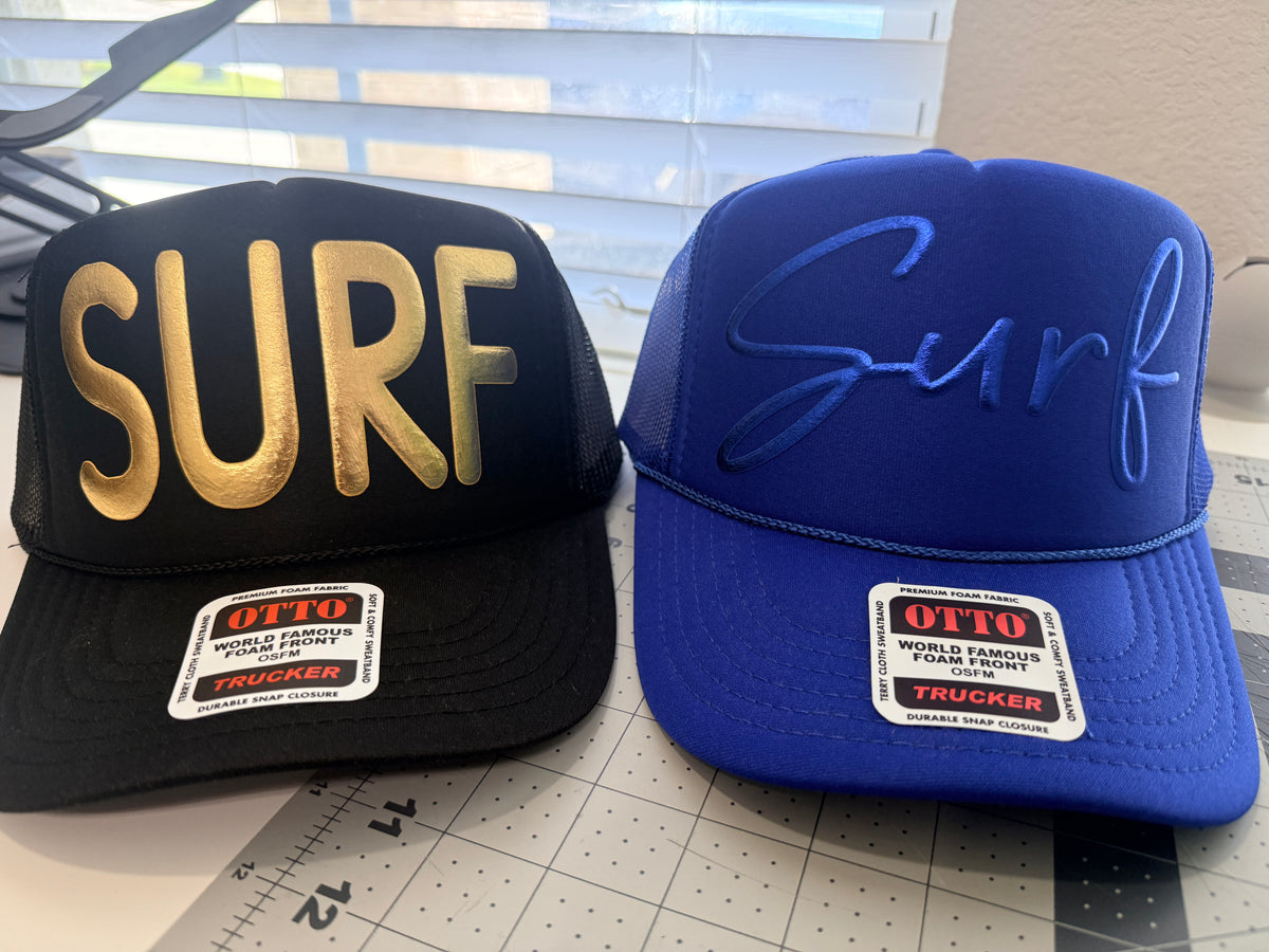 Gold Surf Metallic Puff Trucker Hat