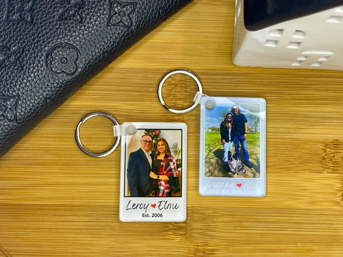 Custom Personalized Photo Keychain Wedding, Anniversary Gift