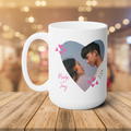 I love you More Personalized Photo + Names Large Mug 15oz