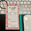 Pink Personalized Printed Hall Passes for Teachers