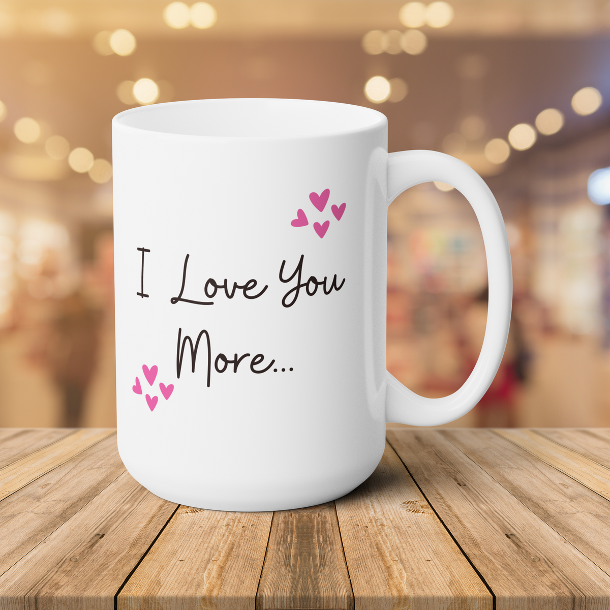 I love you More Personalized Photo + Names Large Mug 15oz